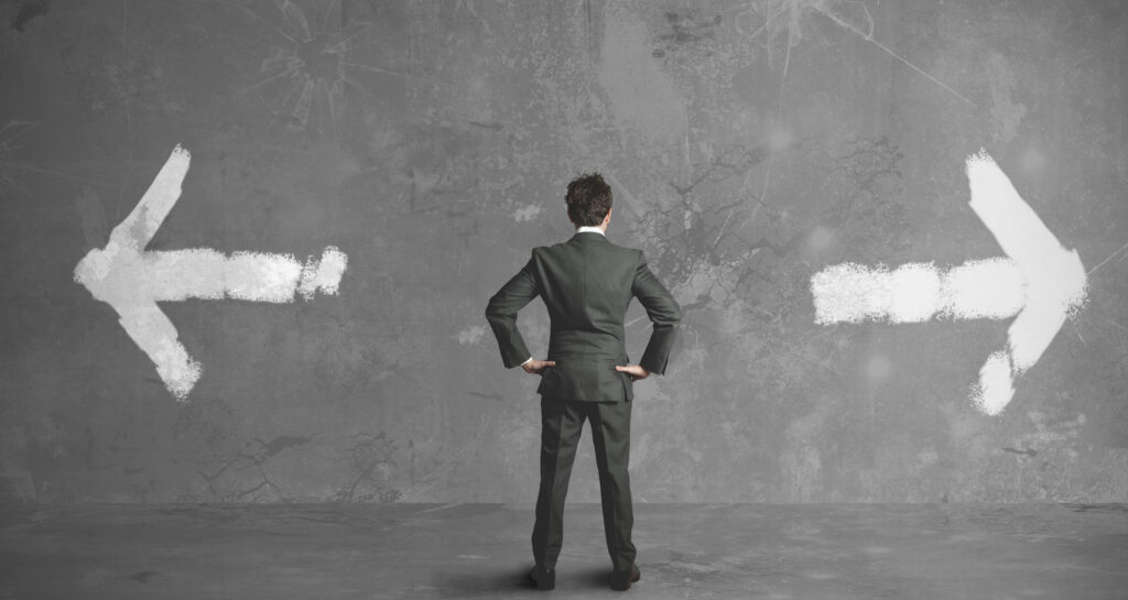 A businessman choosing the right transcription service